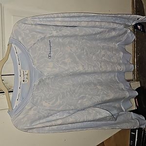 NWT French terry blue marble wave moisture wicking long sleeve shirt w/shorts